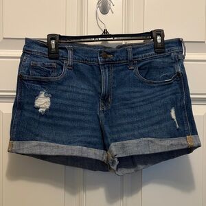 Old Navy Blue Distressed Jean Shorts